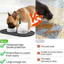 KPWACD Pet Feeding Mat for Dogs and Cats, Silicone Dog Placemat Non-Slip Waterproof Bowl Mats Prevent Food and Water Overflow, High-Lips Puppy Dish Tray Mat Suitable for Large Medium Small Pets, Black
