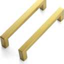 Ravinte 25 Pack 5 Inch Square Cabinet Handles Pulls - Brushed Brass Drawer Pulls Kitchen Hardware - Handles for Cabinets, Cupboards, Drawers