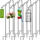 Suzile 12 Pcs 48 Inch Shepherds Hooks for Outdoor Bird Feeders Pole Metal Garden Hooks Hangers for Hanging Plants, Lanterns, Solar Lights, Windchime, Weddings Decor (47.24 Inch)