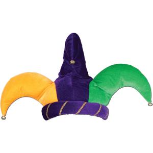 Beistle Plush Jester Hat, One Size, Gold/Green/Purple (60719)