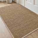 DEXI Ultra Thin Entryway Indoor Door Mat 32x48, Non Slip Rubber Backing Inside Entry Mat, Low Profile Easy Clean Dirt Trapper Doormat for Inside Entrance Patio, Beige