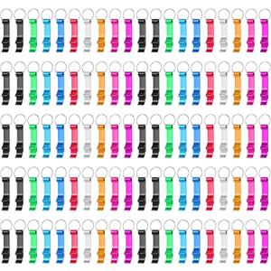 100 Pack Bottle Opener Keychain Bulk, Colorful Beer Bottle Openers Metal Keychain Bottle Opener, Beverage Bottle Opener Tiny Bottle Opener Keychain Bottle Opener Party Favor(Colorful, 100Pcs)