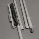 IVYROLL Grout Brush with Long Handle, Floor Cleaning Scrubber with Stiff Bristles for Tile Line, Shower, Crevice, Bathroom, Kitchen and Hard-to-Reach Corners (White)