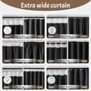 180 inch Wide Room Divider Blackout Curtains with Hook, Extra Wide Thermal Insulated Drapes for Living Room, Bedroom, Sliding Door, Large Windows Black(1 Panel, 15ft x 8" H)