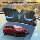 Windshield Sun Shade for 2021-2024 Toyota Sienna L LE SE XLE Limited Van Minivan - 5-Layer Bubble Foldable Front Window Shade Sun Visor Accessories - Blocks Heat & UV Rays