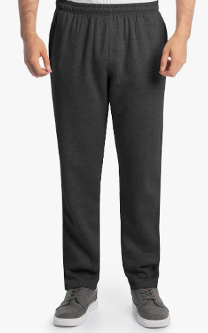 Fruit of The Loom Mens Eversoft Fleece Open Bottom Sweatpants with Pockets, Relaxed Fit, Moisture Wicking, Breathable Large