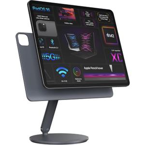 LULULOOK Magnetic iPad Stand for iPad Pro 12.9'', iPad Air 13" M2 (2024), 360 Rotating Aluminum Alloy Tablet Stand for Desk Foldable iPad Holder for iPad Pro 12.9'' 6th/5th/4th/3rd, iPad Air 13 inch