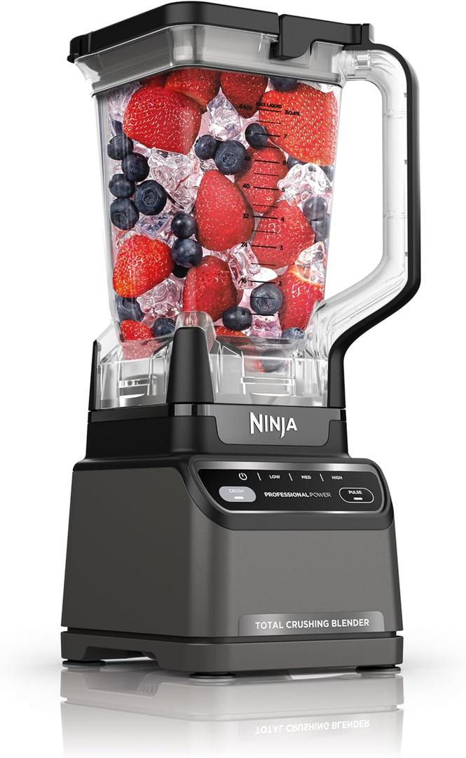 Ninja BR201AMZ Professional Blender 2.0, 1200 Watts, Auto-iQ Program, Total Crushing Blades, 72-oz. Pitcher, 4 Manual Speeds for Smoothies, Shakes, and Frozen Drinks, Dishwasher-Safe Parts, Dark Grey, Generation 2 (1200 Watts)