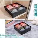 2 x Drawer under Cabinet Clothes Organizer 5 Cell Foldable Storage Cubes Underwear Drawer Organizer Dividers Storage Boxes for Bra, UnderwearBlack