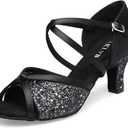 Ballroom Dance Shoes Women, Latin Salsa Bachata Practice Performance Dancer Shoes