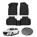 KUST All Weather Floor Mats for 2018 2019 2020 2021 Honda Accord Floor Liners Custom Fit 1st & 2nd Row Liners Black Non-Slip