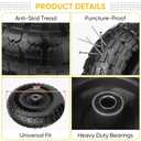 TICONN 10" Solid Tires, 2 Pack Flat Free 4.10/3.50-4'' Wheels with 5/8 Axle Bore Hole and Double Sealed Bearings (Black, 2PK)