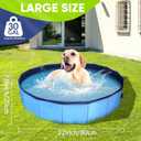 Dog Pool, Foldable Pet Swimming Pool with 6mm High-Strength PP Board, Hard Plastic Collapsible Doggy Pools for Small Dogs Kitty Duck, Non-Slip Doggie Bathtub Quick to Set Up and Drainage Hole(32x8in)
