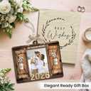 Personalized Wedding Gifts for Couples 2026 - Bridal Shower Gifts for Bride, Customized Wood Wedding Ornaments with Photos, Mr and Mrs Engagement Gift, Personalized Picture Frame
