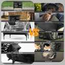 Cat House Outdoor, Indestructible Elevated Feral Cat Shelter Weatherproof with Escape Door,Outside Waterproof Insulated Strayed Cat House for Winter (Black, Large) 15.7"D x 25.6"W x 24"H