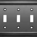 Monarch Abode Toggle Light Switch Cover Plate  3-Gang Matte Black Outlet Covers, Architectural Decorative Outlet Cover Wall Plates, Light Switch Plate Covers for Electrical Outlets, Pack of 1