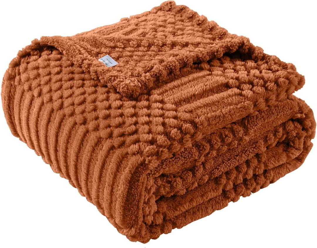 50x70 Inch Rust Throw Blanket - Soft & Fluffy Fleece, Cute & Aesthetic, Perfect for Sofa, Couch, Chair, Bed, Living Room & Bedroom, All-Season Use, Plush & Cozy Decorative Fall Blanket, XL Throw