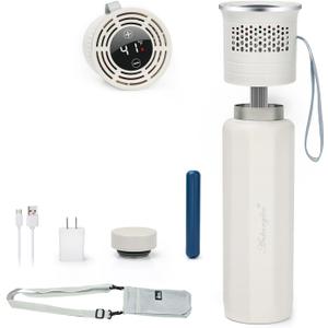 Electric Insulin Cooler Travel Case, TSA Approved Medication Cooler for Travel Hold 17 Medication Pens, 36-68F OnTheGo Medicine Diabetes Travel Case with Digital Display & Icicle, White