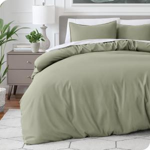 Bare Home Bedding Duvet Cover Queen Size - Premium 1800 Super Soft Collection - Lightweight, Cooling - Soft Breathable Bedding Duvet Cover (Queen, Sage)