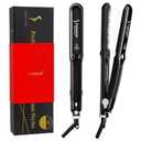 DORISILK 2.0 Upgraded Steam Straighteners for Hair, Professional Salon Ceramic Tourmaline Vapor Steam Flat Iron Hair Straightener and Curler 2 in 1 Straightening Curling Iron, Dual Voltage LED Temp