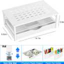 gianotter Desk Organizers and Accessories, Monitor Stand with Drawer and 2 Pen Holder, Desktop Organizer Suitable for Offices and Dormitories (White)
