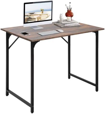 BestOffice Computer Desk,Home Office Desk, Modern Simple Style for Home Office Study Writing (Brown, 35,4*22,4*2,4 inch )