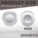 1.5 Inch Perforated Insulation Pins Self Locking Washers Flat Washer Round Galvanized Steel Plaster Washers for Wall and Ceiling (1000 Pieces)