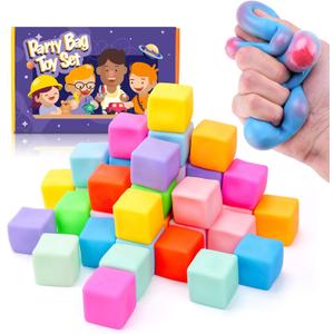 36PCS Color-Changing Stress Cube - Soft, Squeezeable Stress Relief Balls for Relaxation, Ages, Ideal for Parties, Home, Classroom, and Office Use, Slow-Rebound Design, Portable