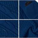 GRECERELLE Women's Loose Open Front Long Sleeve Chunky Knit Cable Cardigans Sweater with Pockets (Blue, S)