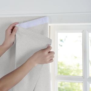 NICETOWN 100% Blackout Linen Blind Doorway Curtain Self Adhesive Drape, Greyish White No Drill Easy to Install for Kitchen Window Cover, W59 x L84, 1 Panel