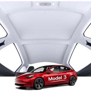 2025 Upgrade Sunshade Roof for Tesla Model 3 Accessories, [No-Gap] Nano Ice Crystal Heat Insulation Class Roof Sun Shade for Tesla Model 3 2021 2022 2023-2pcs
