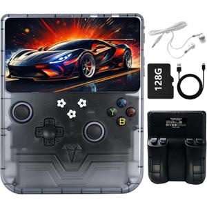 R60MAX Handheld Game Console, 6.0" IPS Screen, Built-in 40000+ Games, 6000mAh Battery, 128GB TF Card Included, Support Search/Save/Load, for Retro Gamers & Adults Gray