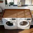 Gashell Washer Dryer Countertop, 27.5" x 54" Bamboo Washer and Dryer Countertop for Laundry Room Organization(Retro Brown), Standard
