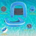 ACWYENN Inflatable Floating Pool Chair, Heavy Duty Pool Float Chair for Adults, Floating Chairs for Lake, Pool Lake Water Floats for Adults (1 Pack-Sky Blue)