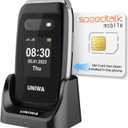 Mosthink 4G Unlocked Flip Cell Phone for Senior with Speed Talk SIM Card, SOS Big Button Basic Cell Phone for Elderly, 2.4'' HD Display, Big Volume, 1450mAh Battery with Charging Dock (Black)