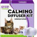 Cat Calming Pheromone Diffuser Effectively Relieve Anxiety Stress Cat Calming Diffuser Comfort for Cats Refill Reduce Fighting Spraying and Scratching Calm Relaxing, 2 Diffuser, 4 Refill(48ml Each)
