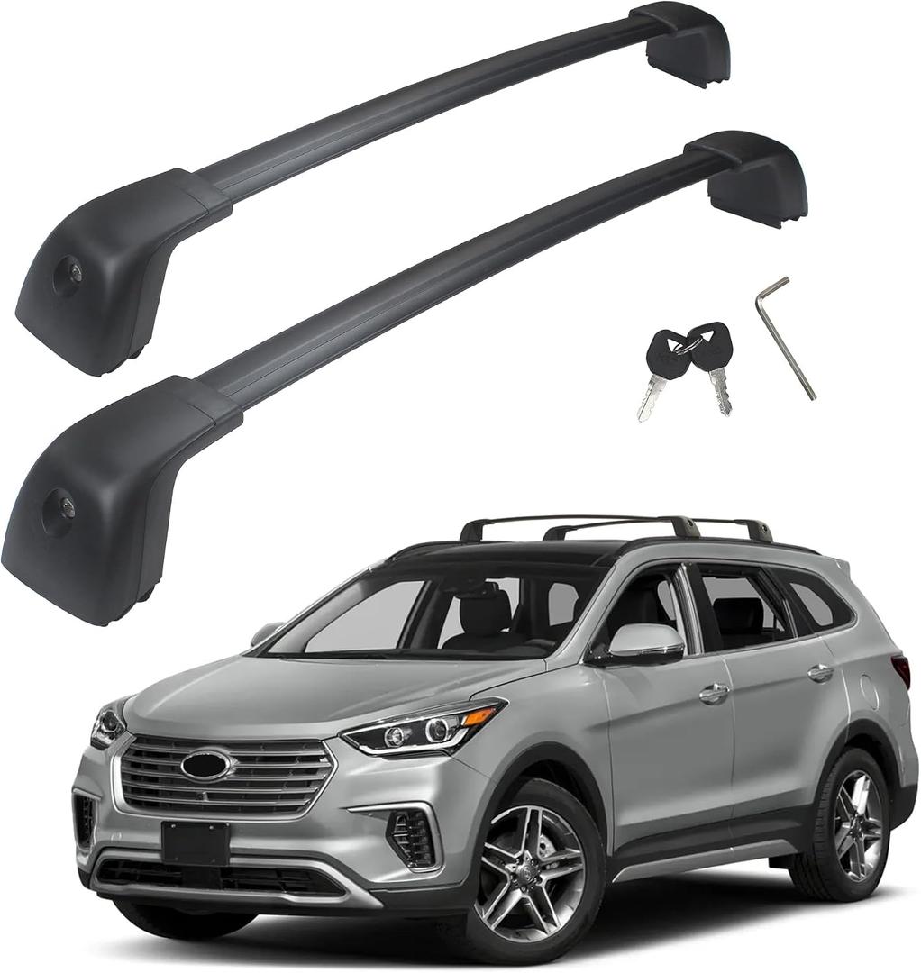 Autekcomma Roof Rack Cross Bars, Replacement for Hyundai Kona SEL Plus/Limited/Ultimate 2018-2023,Anti-Corrosion Aircraft Aluminum Black Matte with Anti-Theft Locks Max Loading Up to 260 lb