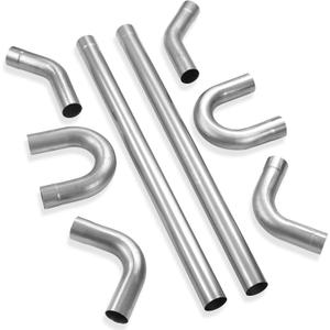 LCGP 2 Inch DIY Custom Exhaust Pipe Mild Steel Elbow Straight Pipe U-Shaped Pipe 8 Pcs