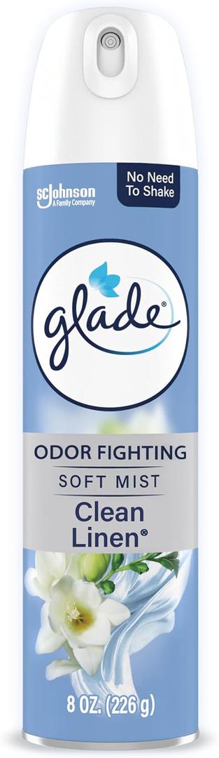 Glade Air Freshener Room Spray, Clean Linen Scent, Odor Fighting to Deliver Long Lasting Freshness, 8 Oz
