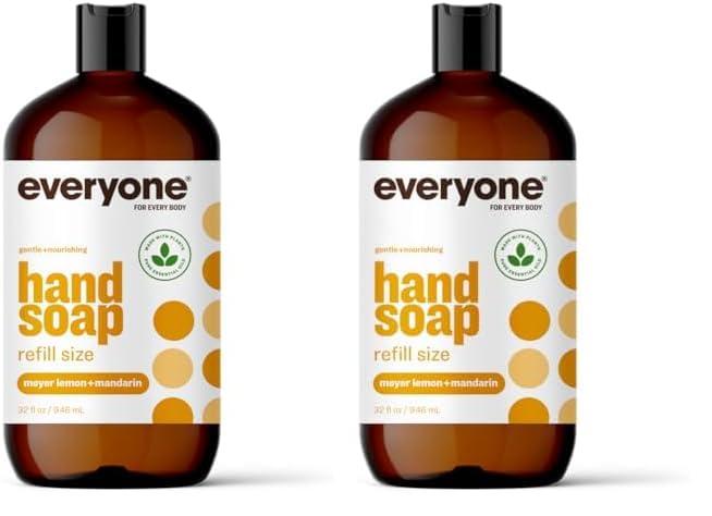 Everyone Meyer Lemon + Mandarin Refill Size Hand Soap, 32 FZ (Pack of 2)