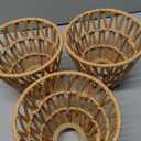 3 PCS E27 Rattan Lamp Shade,Bell Woven Wicker Lampshades Replacement,Paper Rope & Metal Frame,Bohemian Style Light Shade Replacement for Table Lamps,Pendant Lights,Wall Lights