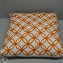 SARO LIFESTYLE 1190.PR17S Square Embroidered Design Down Filled Throw Pillow, Persimmon, 17
