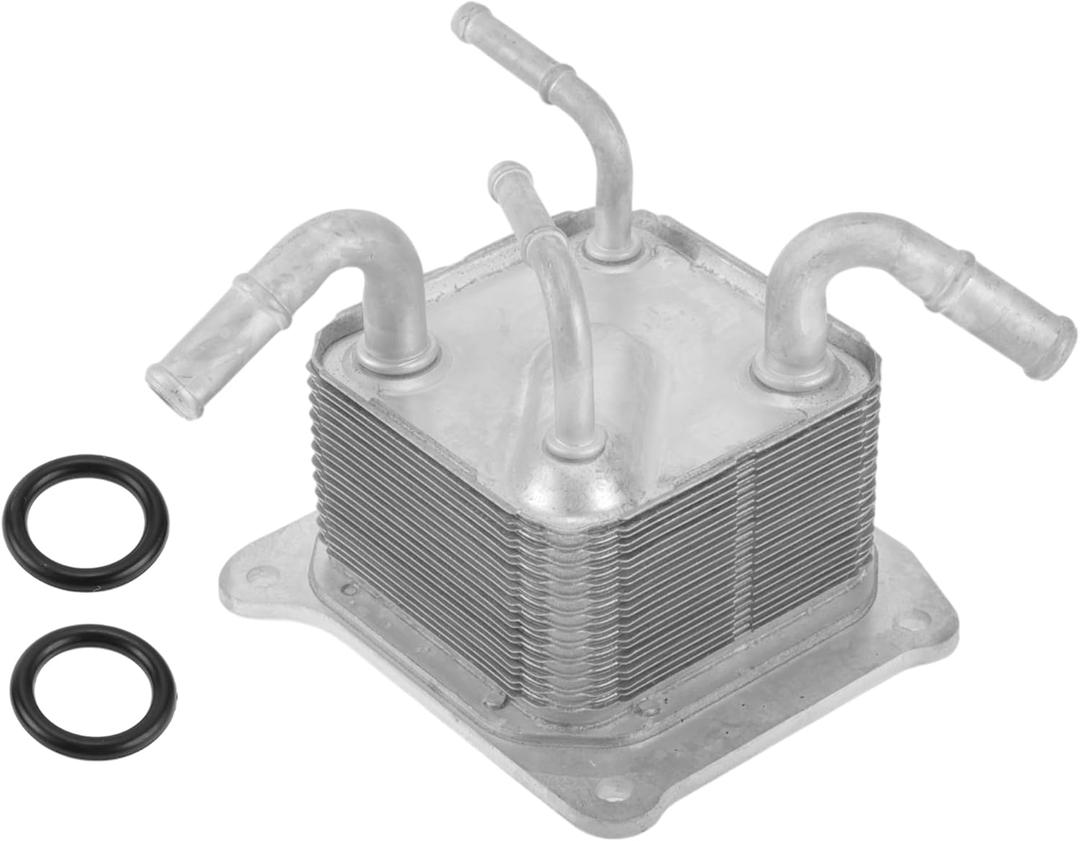 Engine Oil Cooler for Nissan Versa 2012-2019 Transmission Oil Cooler Trans Cooler No.216063JX2C with O-ring Seals Aluminum Alloy 1 Set