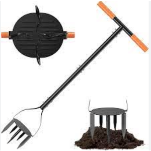 Hand Tiller,Garden Tool with 8 Spikes 40" Non-Slip Rubber Grip,Claw Twist Tiller