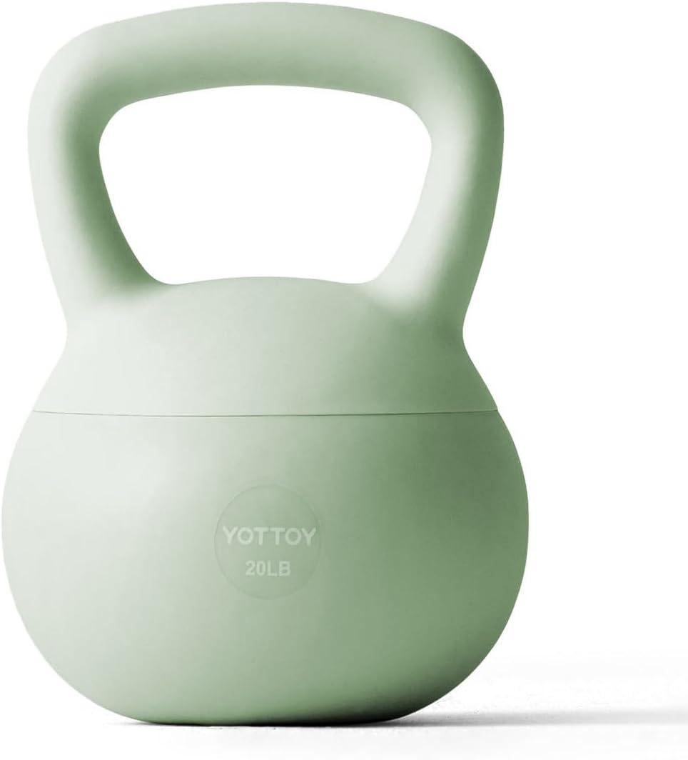 YOTTOY Soft Kettlebell,Kettlebell Anti-Slip Grip Weight for Home Workouts, Kettlebells Set (20LB-Green)