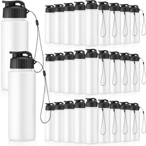 Mifoci 72 Pcs Plastic Water Bottles Bulk 17 oz, White, Black