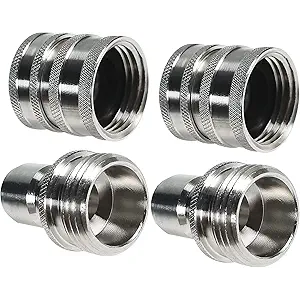 Stainless Steel Garden Hose Quick Connect Water Hose Fittings - 3/4" Thread - Durability and Leak Free Upgrade