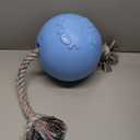 Jolly Pets Romp-n-Roll Rope and Ball Dog Toy, 8 Inches/Large, Blueberry, All Breed Sizes