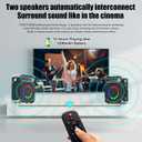 JYX Karaoke Machine with Two Wireless Microphones, Portable Bluetooth Speaker with Bass/Treble Adjustment, PA System with Remote Control, LED Lights,Supports TF Card/USB/AUX/TWS