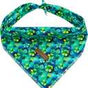 Elegant little tail St Patrick's Dog Bandana,Trefoil Puppy Dog Scarf 1PC Washable Soft Female or Male Square Bib Kerchief Adjustable Pet Bandana for Medium Large Dogs